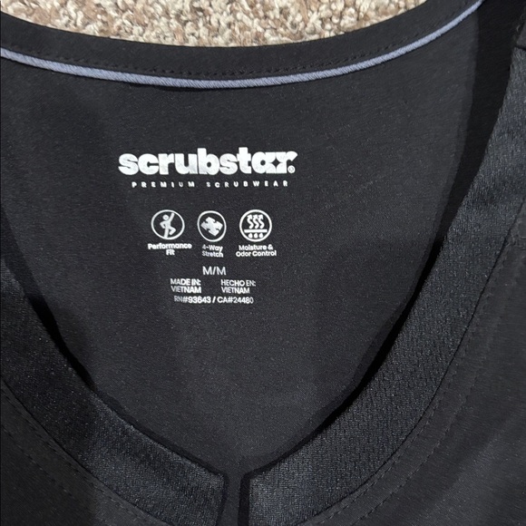 Scrubstar Premium Black Scrub Top and Bottoms - Picture 4 of 5
